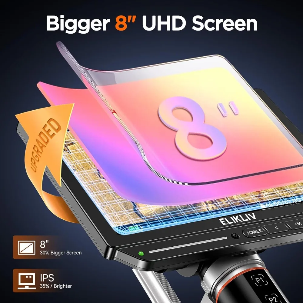 Microscopio digital Autofocus 4K EM4K-AF, microscopio de soldadura de 52 MP para reparación de PCB, inspección y relojería de monedas, tarjeta de 64 GB