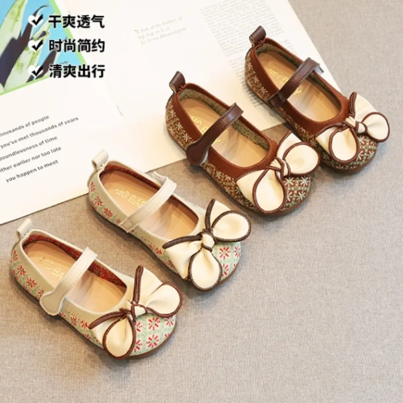 

Zapatos Niña Brand Girl Shoe2025Autumn New Bow Flower Leather Shoe French Princess Shoes Comfort Kid Shoes Fashion Designer Shoe