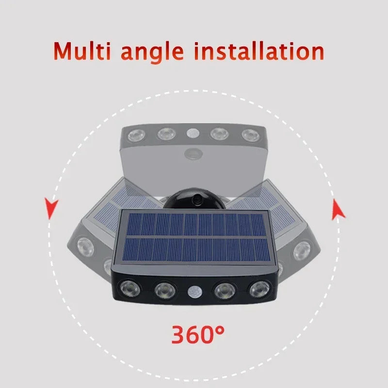 New 3-mode Roadside Induction Type Home Outdoor Lawn Courtyard Solar Pseudo Monitoring Waterproof Lighting Wall Lamp