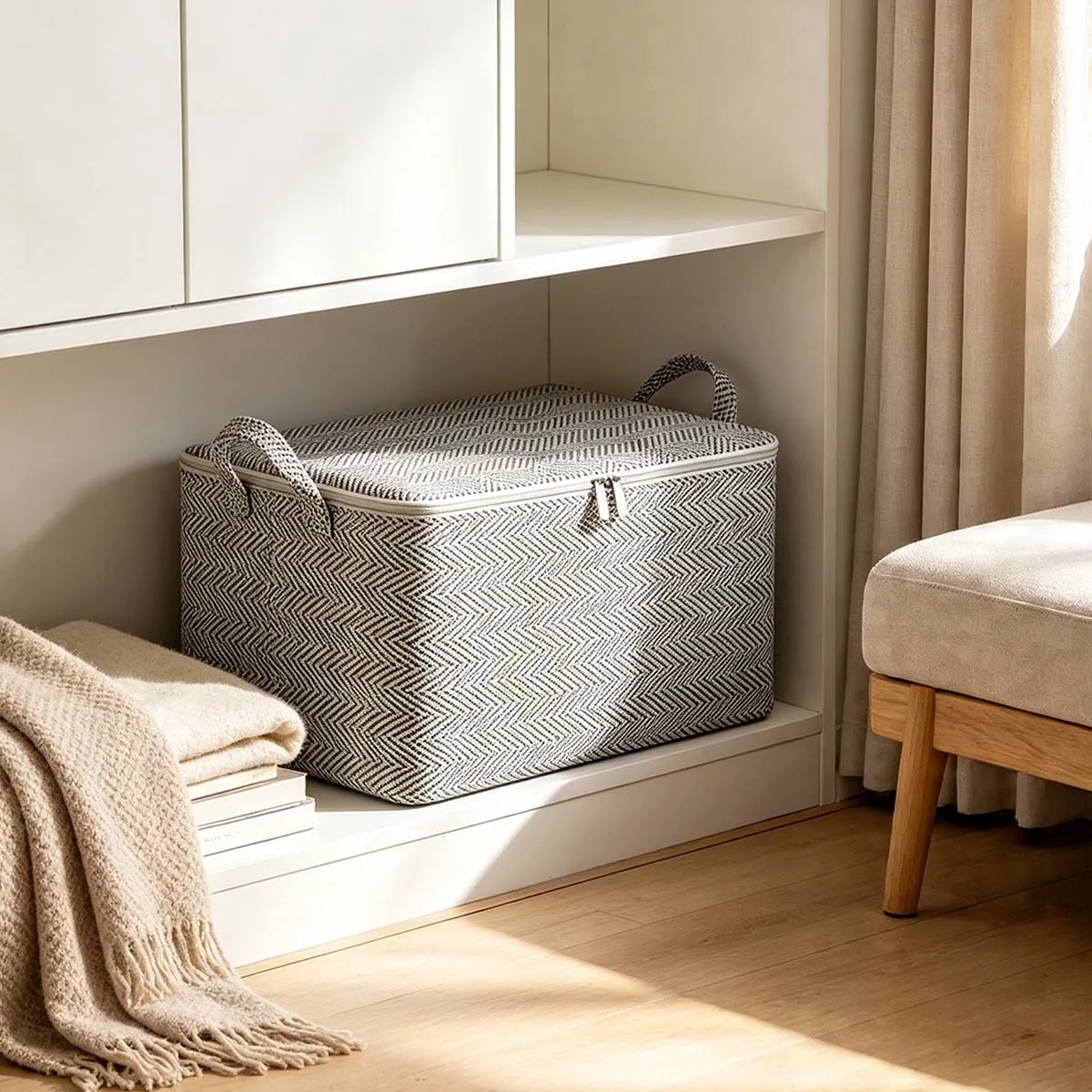 Large Capacity Folding Storage Box, Four Seasons Family Moving Storage Basket, Save Space, Bed, Wardrobe and Moving Storage