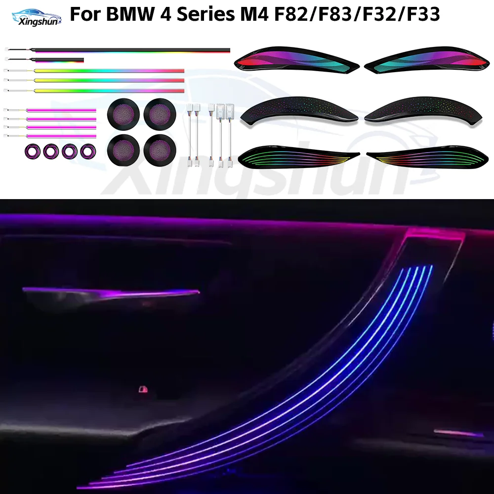 

Upgrade 64 Colors Symphony LED Car Interior Ambient Light for BMW 4 Series M4 F82/F83/F32/F33 Decoration Accessories