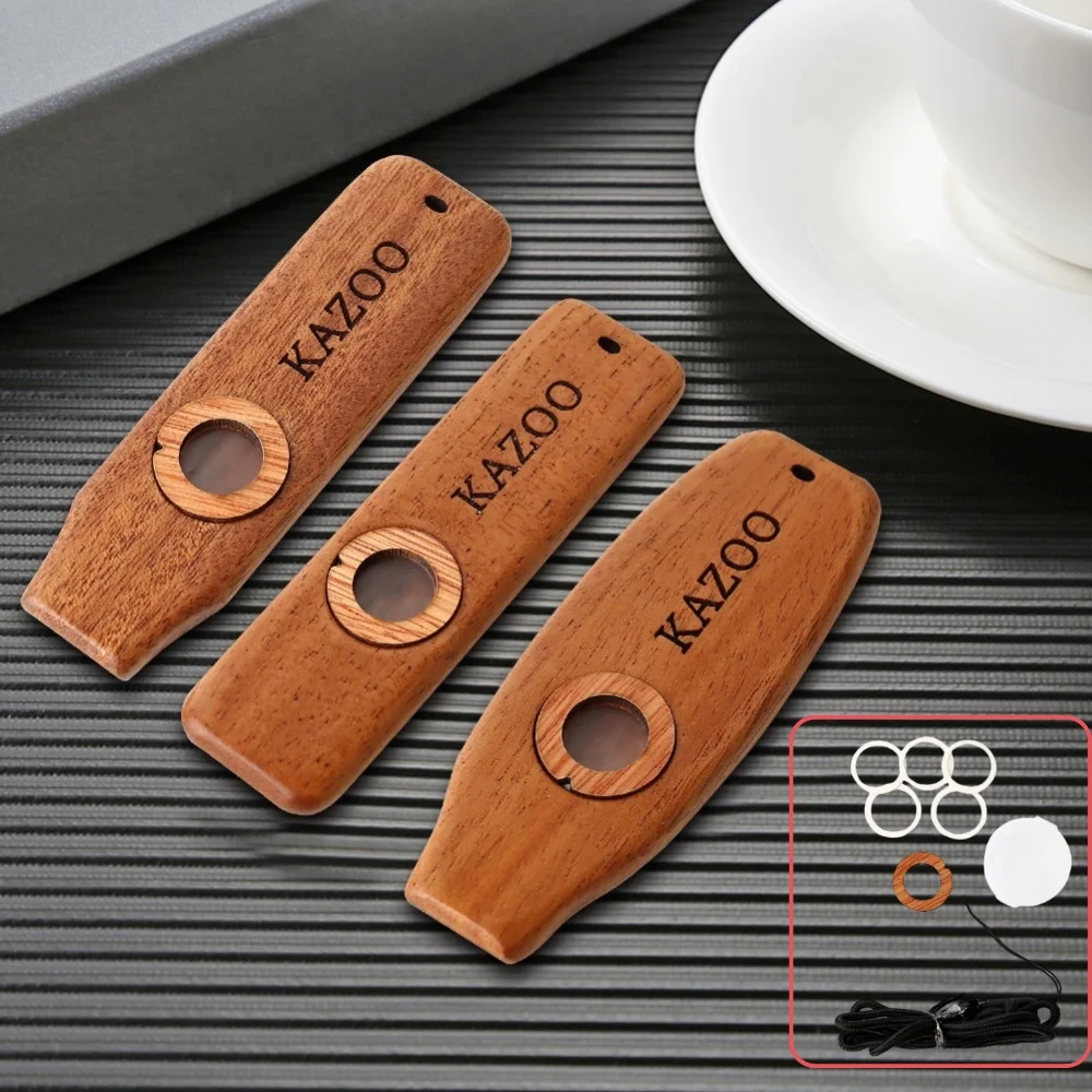 Kazoo Flöte Holz Kazoo Instrumente Gitarre Ukulele Begleitung Patry Musical Instrument für Kinder Anfänger Geschenk