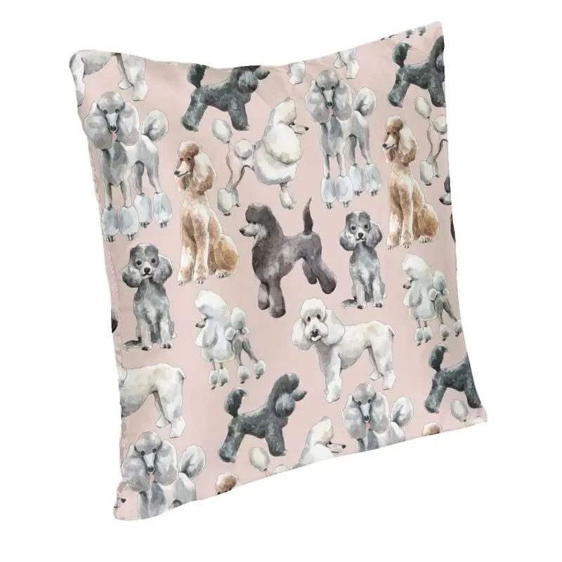 Cute Poodles Dog Throw Pillow Case 40*40cm for Living Room Pudel Caniche Sofa Chair Cushion Cover Square Pillowcover With Zipper