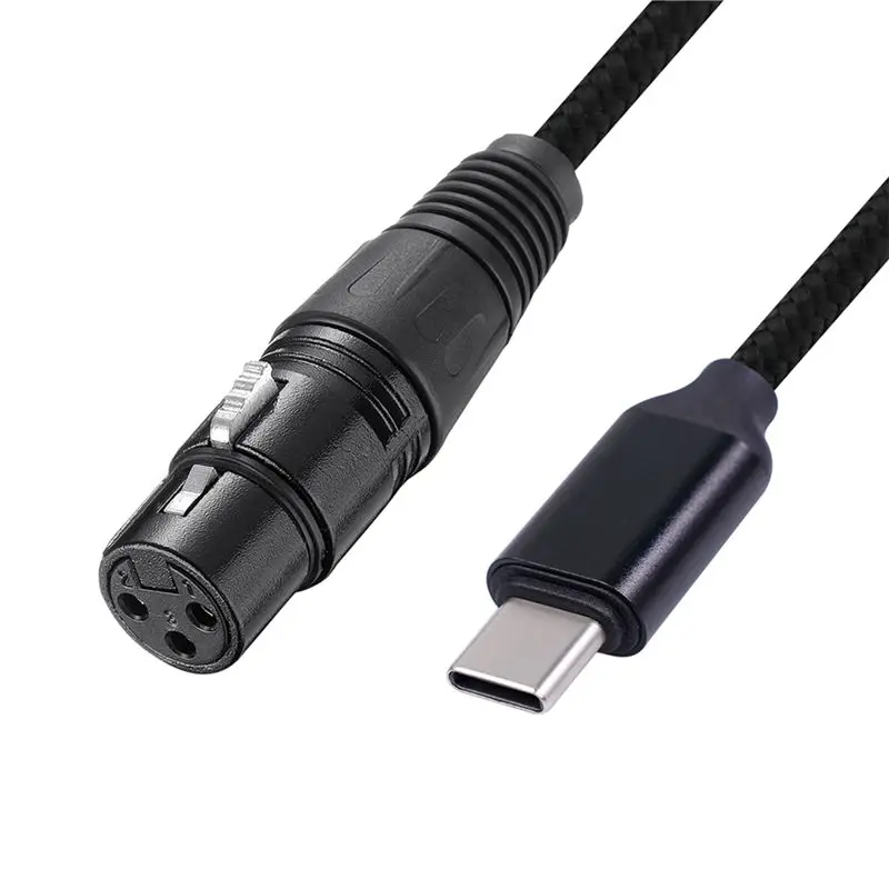 ABRI-2X USB C To XLR Female Cable, USB C Microphone Cable Type C Male To XLR Female Mic Link Studio Audio Cord (2M/6.6FT)