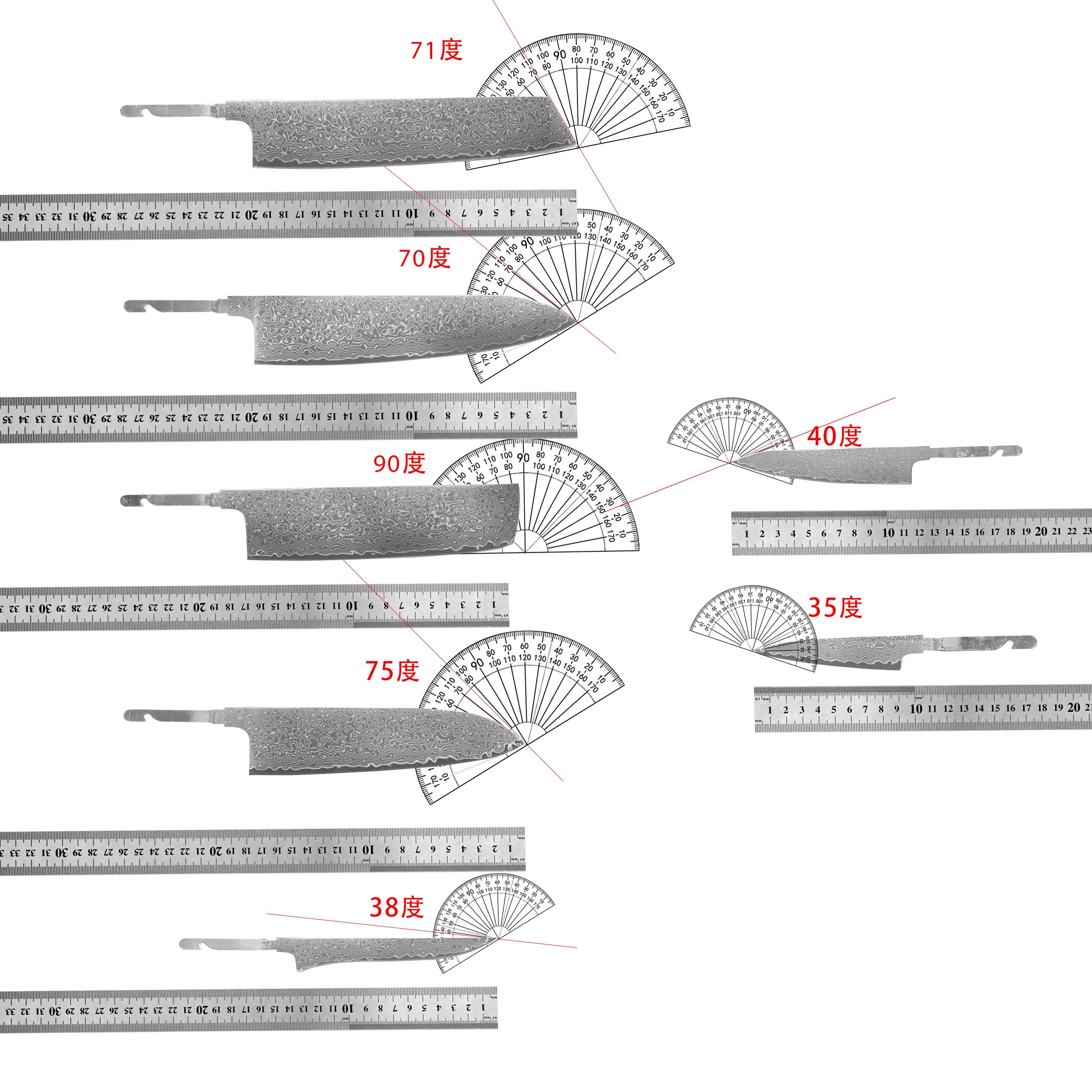 Damascus Steel Raw Knife Blank Kitchen Chef Knife Set Blades Blank DIY Handmade Knife Custom Knife Making Kit without Handle