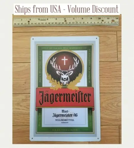 Jagermeister Sign Jager Sign Jager Metal Sign Jager Tin Sign Jagermeister Art-Aluminum
