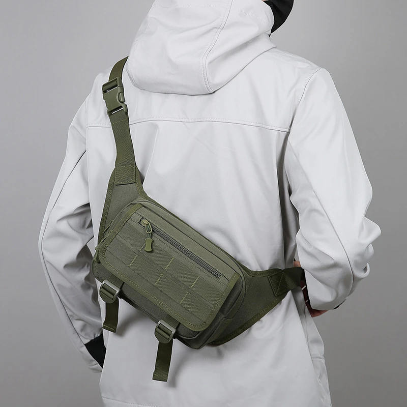 

Tactical Waist Bag Durable Multi-Pocket Fanny Pack Adjustable Strap Waterproof Crossbody Sling Bag Outdoor Hiking Camping Travel
