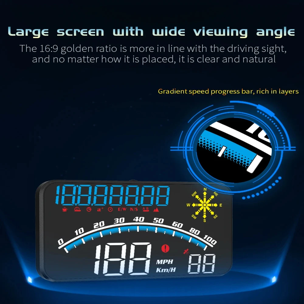 ​G10 Head Up Display GPS System for All Car Auto Accessory Gadgets Windshield Projector Speedometer Smart Digital Alarm HUD