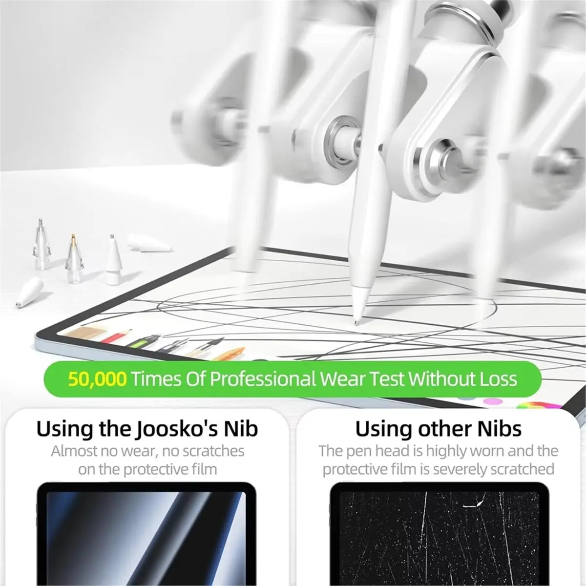High Performance 6PCS/Set Replacement Pencil Tips for Pencils Pro/USB-C/2nd Gen/1st Gen Tips Writing Spare Stylus Pen Nib B