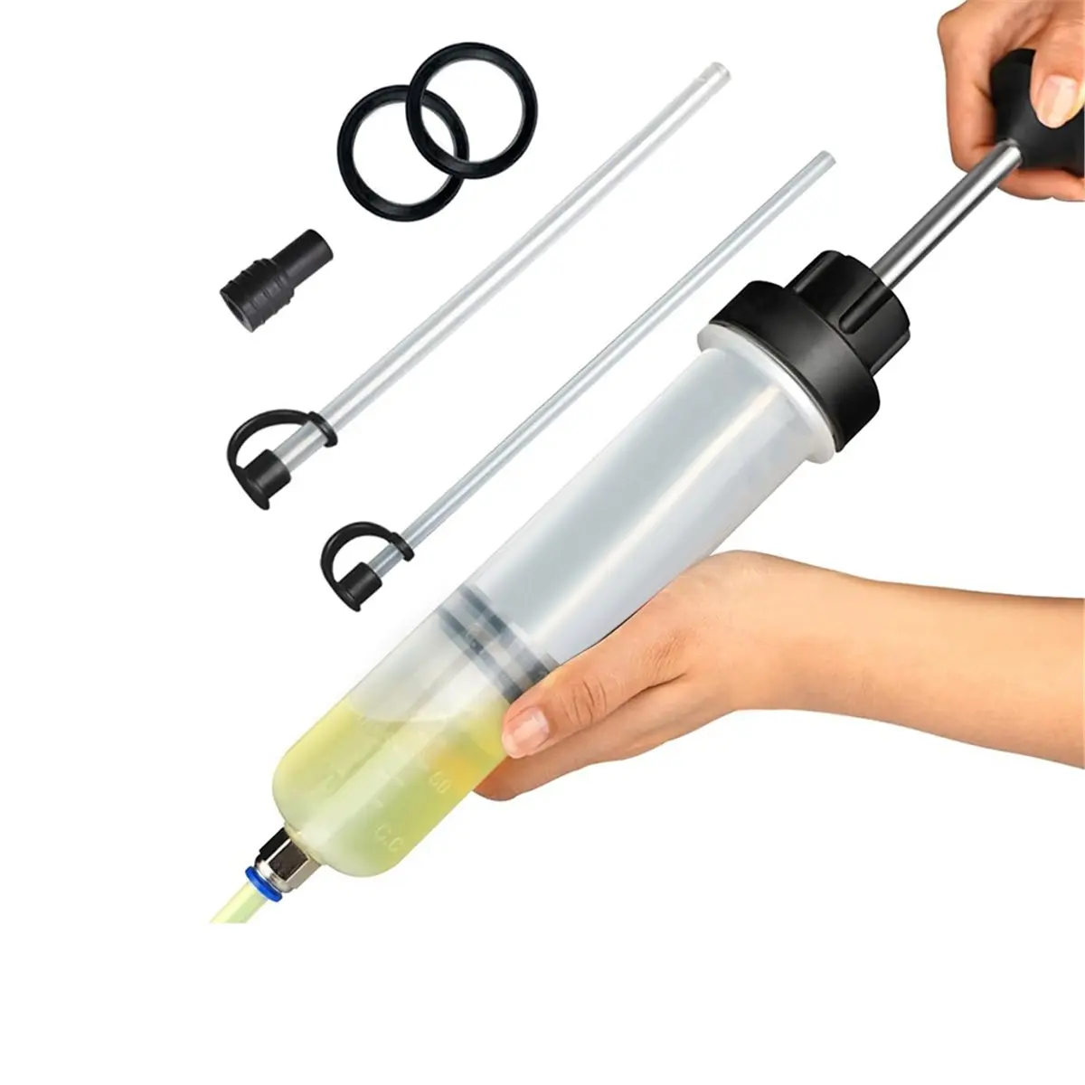 DT57 LATEST MODEL Automotive Fluid Extractor Pump, 200 Cc Oil Extractor Pump with Hose, Sealed Upgraded Oil Change Pump,