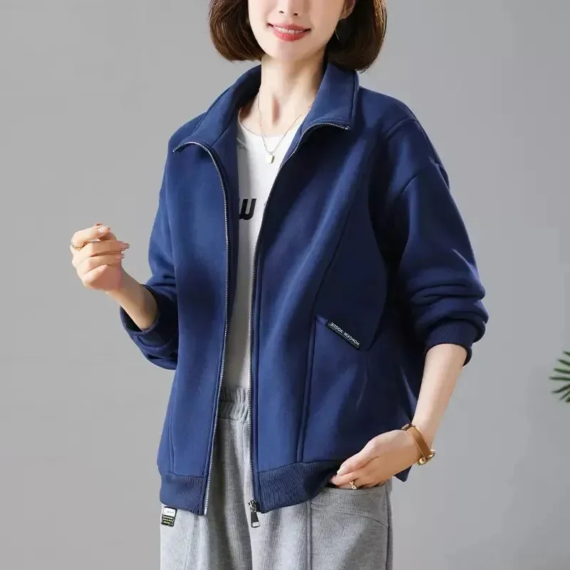 

2024 Spring Autumn New Coat Female Fashion Cardigan Sportshirt Women Western-Style Jacket Middle-Aged Mother Fashion Outwear Top