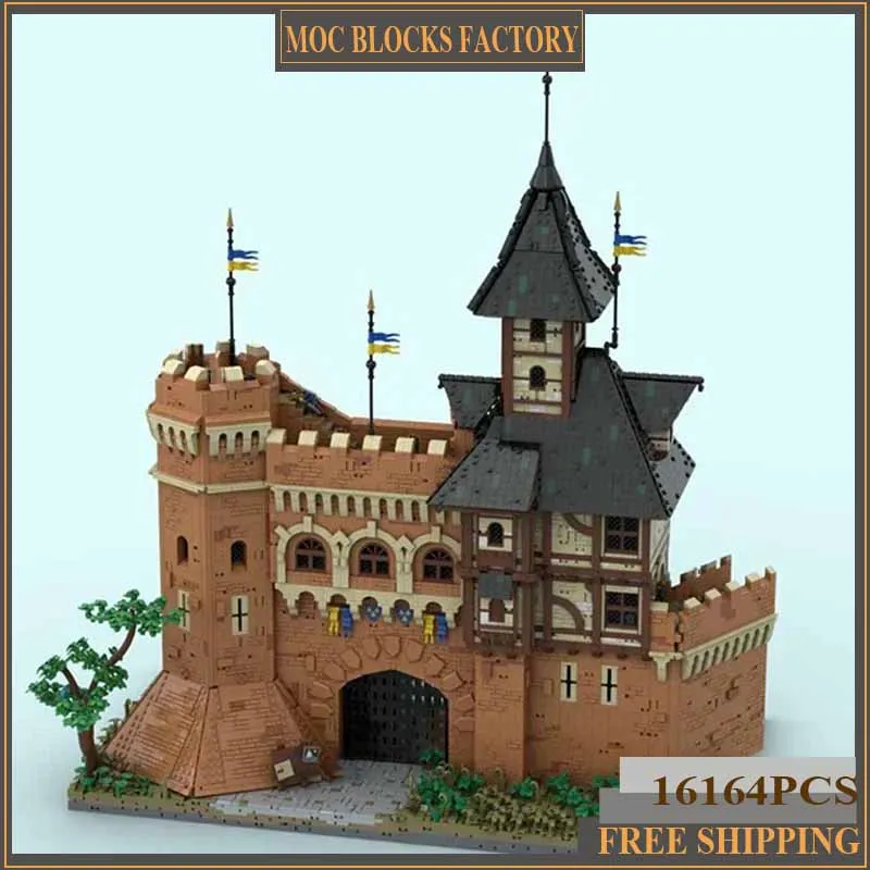 Castle Model Moc Building Bricks City Gates And Alchemist Tower Technology Modular Blocks Gifts Christmas Toys DIY Sets Assembly