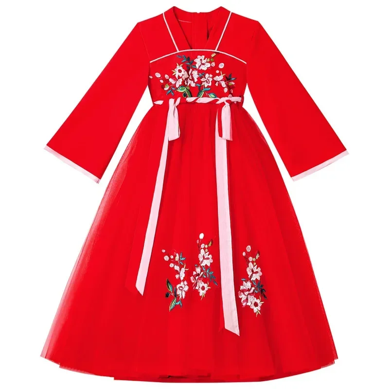 Children Chinese Traditional Ancient Hanfu Kids Photography Perform Costumes Girls Embroidery Chinese Lovely Tang Suit