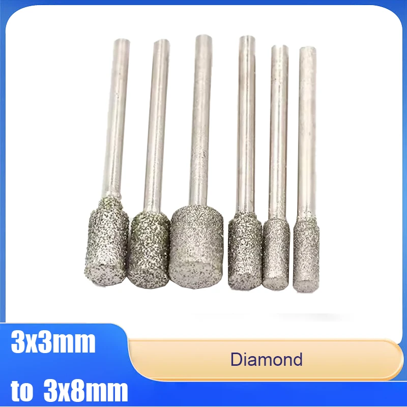 

1/2/5/10/20pcs 60-Grit Cylindrical Diamond Grinding Heads, Compatible With Power Tools For Machining And Cleaning Parts.
