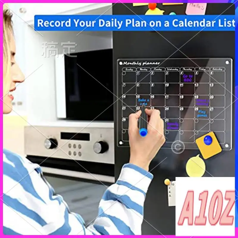 0Z-Monthly Calendar For Fridge Dry Erase Board Calendar For Fridge, Reusable Planner, Gift For Home Organization