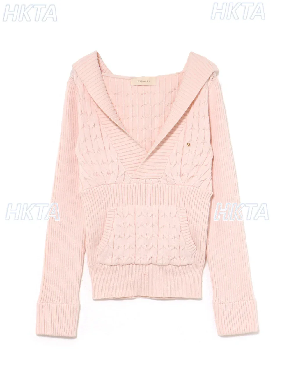 

Japanese Niche Design Sweet Pink V-Neck Long Sleeve Sweaters Women 2025 Autumn New Sweet Hooded Knitted Sweater Pullover Coat