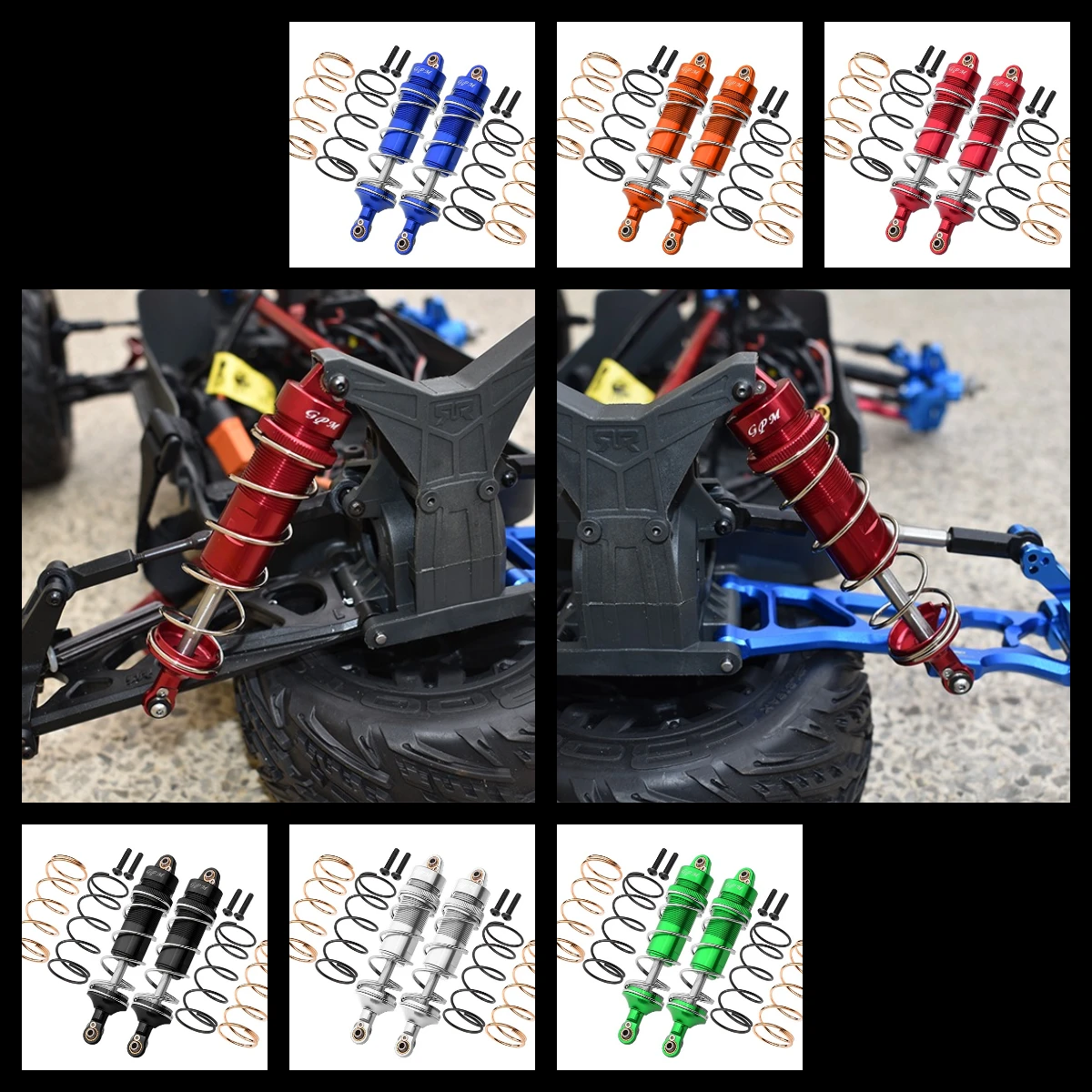 GPM Aluminum Rear Thickened Spring Dampers 120MM For ARRMA 1/10 Kraton 4X4 4S