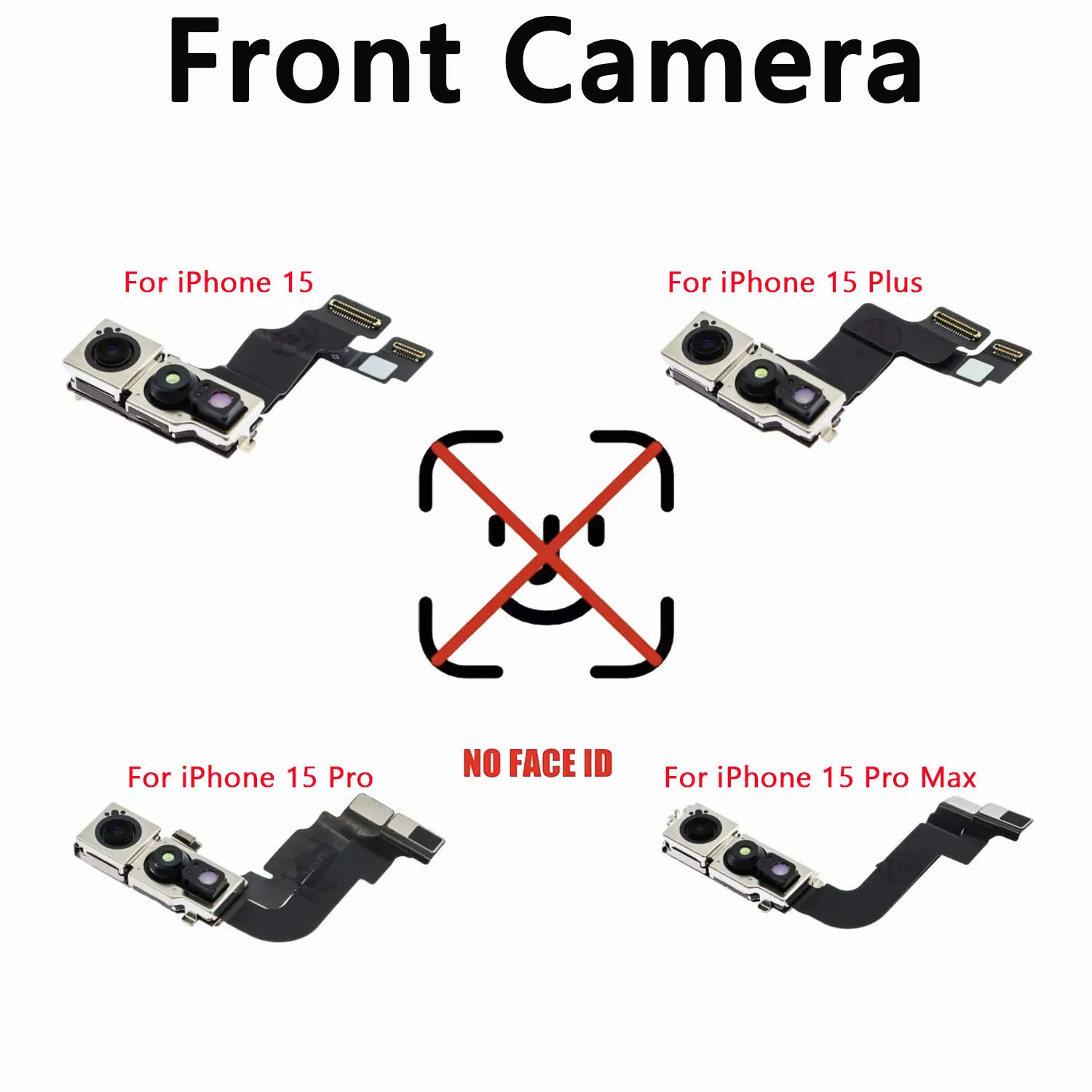 

New Front Camera For IPhone 15 / 15 Plus / 15 Pro / 15 Pro Max Front Camera Flex Cable