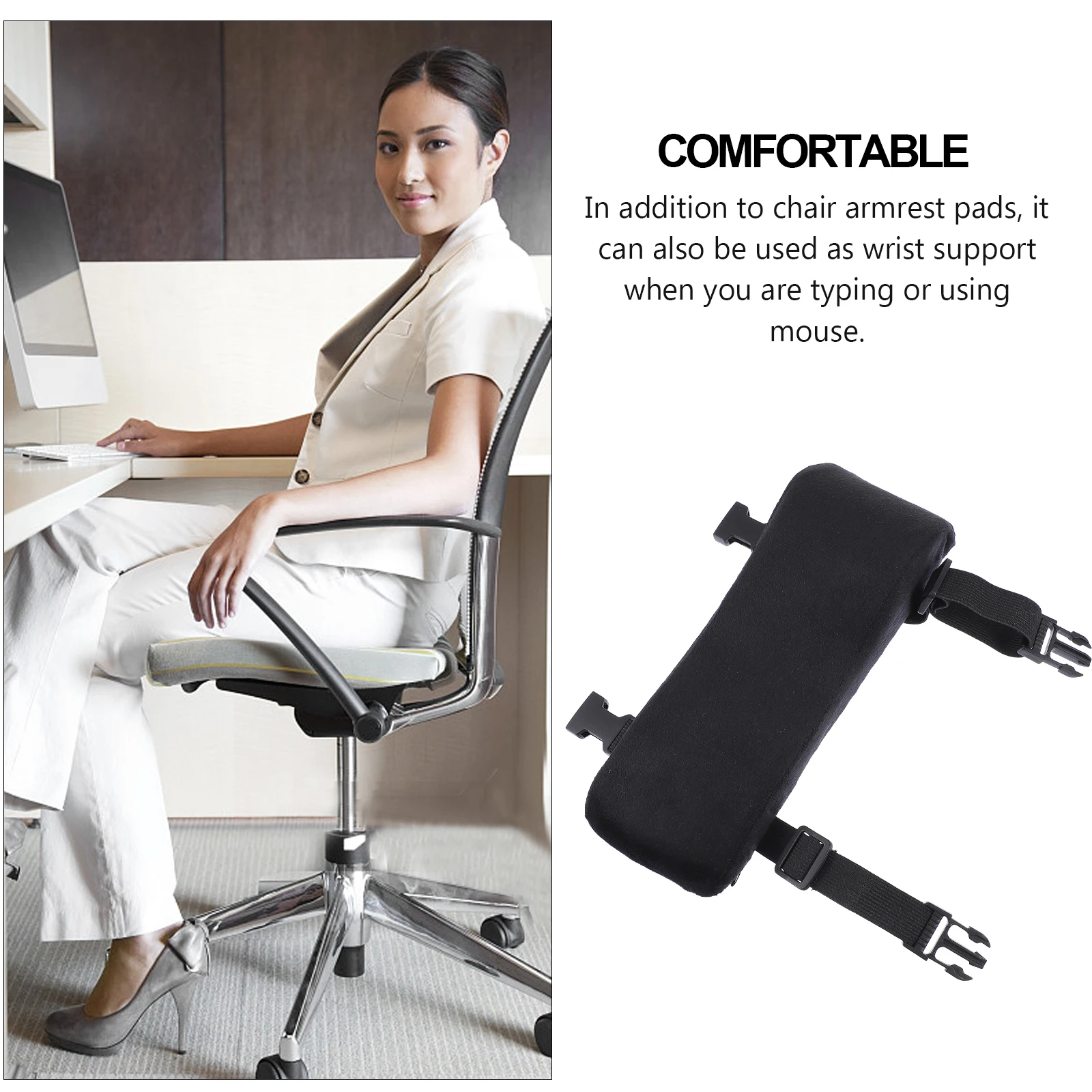 

2Pcs Elbow Support Pillow Chair Armrest Pads Memory Sponge for Typing Mouse Use Home Office Wheelchair Anti-Slip Design Easy