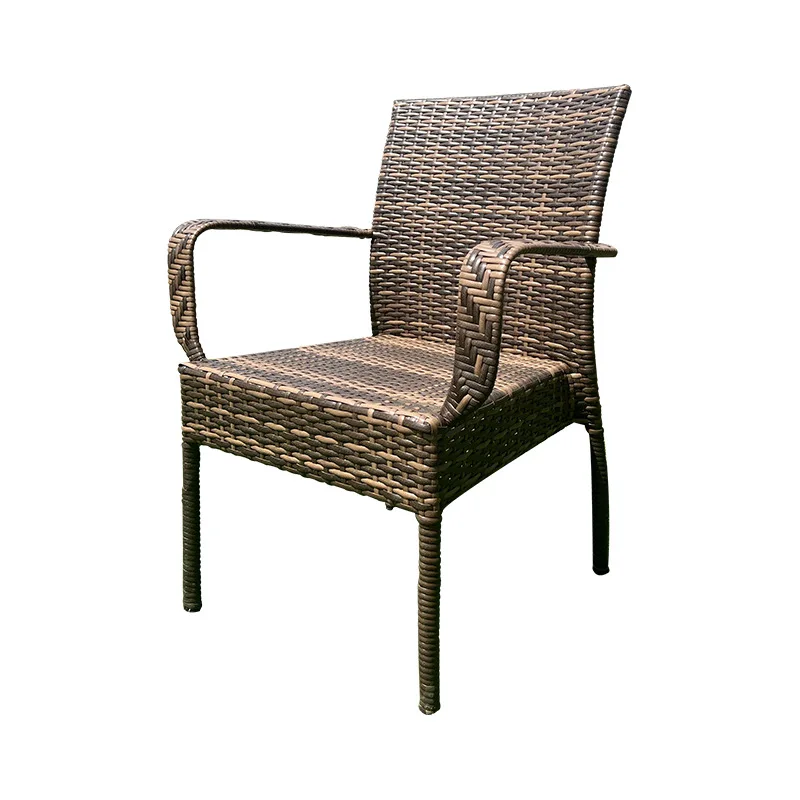 Outdoor waterproof sunscreen rattan chair furniture outdoor courtyard rattan chair living room hotel casual woven table and chai