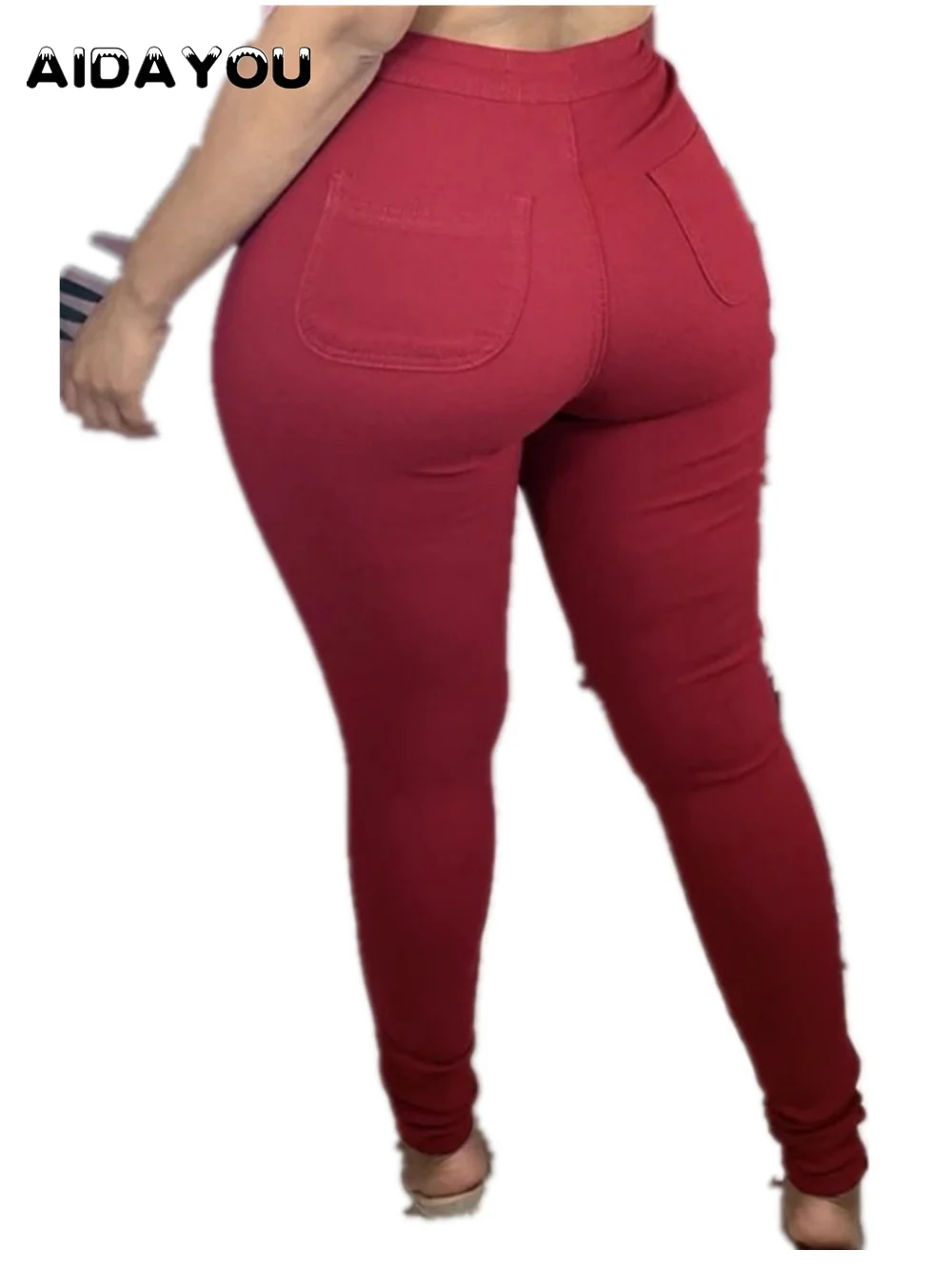 Pantalon extensible pour femme, grande taille, super élastique, confortable, style européen, taille élastique, crayon, conique, skinny, ouc064