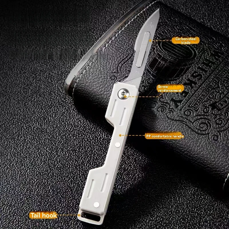 [Hot Selling] Folding Knife Stainless Steel Pocket Knife, Detachable Blade, Sharp Blade Body Outdoor Hobby Knife Craft Knife Kit