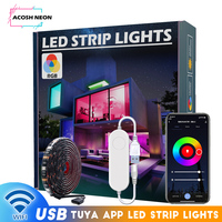 Tuya USB LED Strip 5V 5M/16.4ft Smart Wifi Flexible Light Lamp work with Alexa Google Assistant For Screen TV Background Light