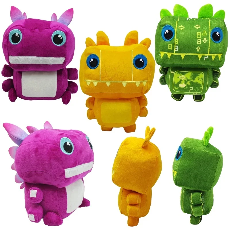 New Anime Cheat Master Klombo Sprite Plush Toy Cute Green Square Headed Dinosaur Bounty Huntered Rose Red Animal Stuffed Toys
