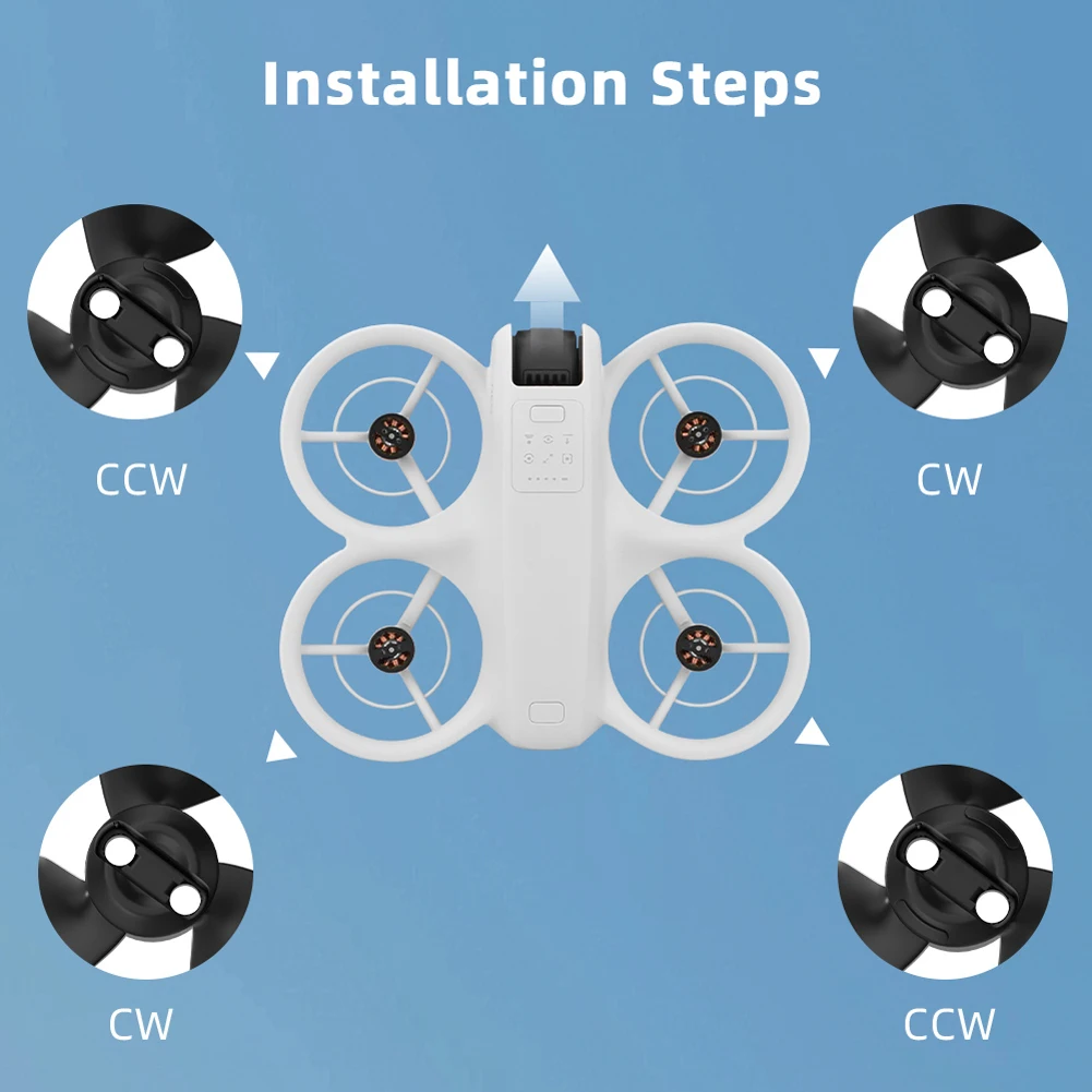 2 pares de hélices para dji neo colorido adereços de liberação rápida lâminas peças de reposição ventiladores asa leve hélice drone