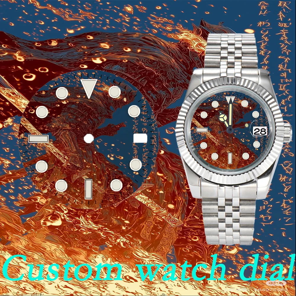 

nh35 Dial 28.5mm men Watch Dial Custom Pattern Color Printing nh35 Watch Face Fit NH35/china nh35 nh34 Movement Watch Parts mod