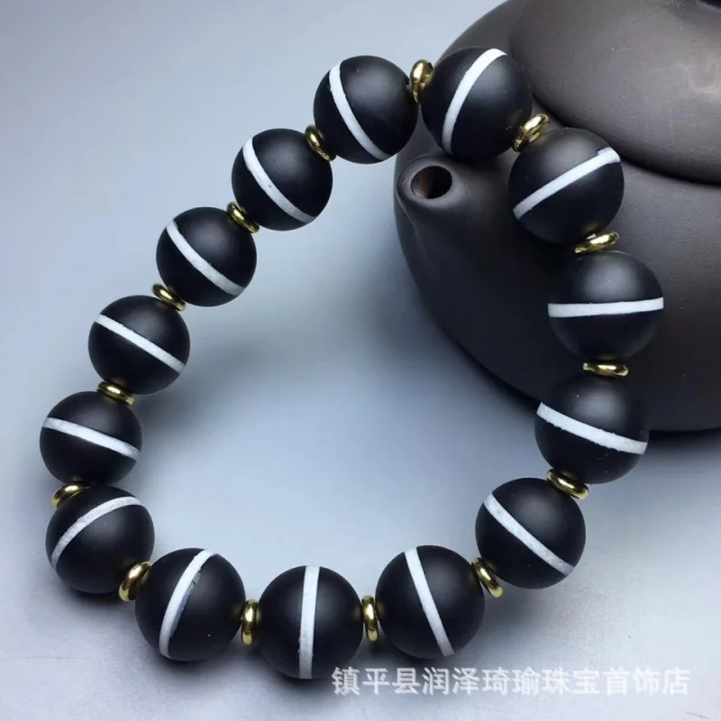 Old Pharmacist First-Line Agate Buddha Bead Bracelet Jade Chalcedony Tianzhu