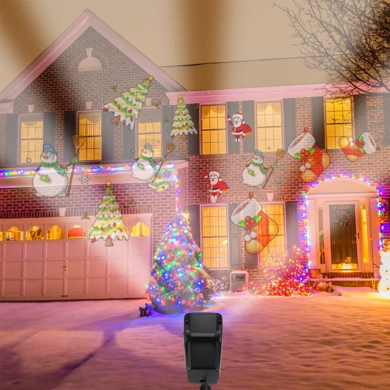 Imagem -02 - Impermeável Led Laser Snowflake Projetor Stage Light para o Ano Novo Home Garden e Natal 12 Film Cards