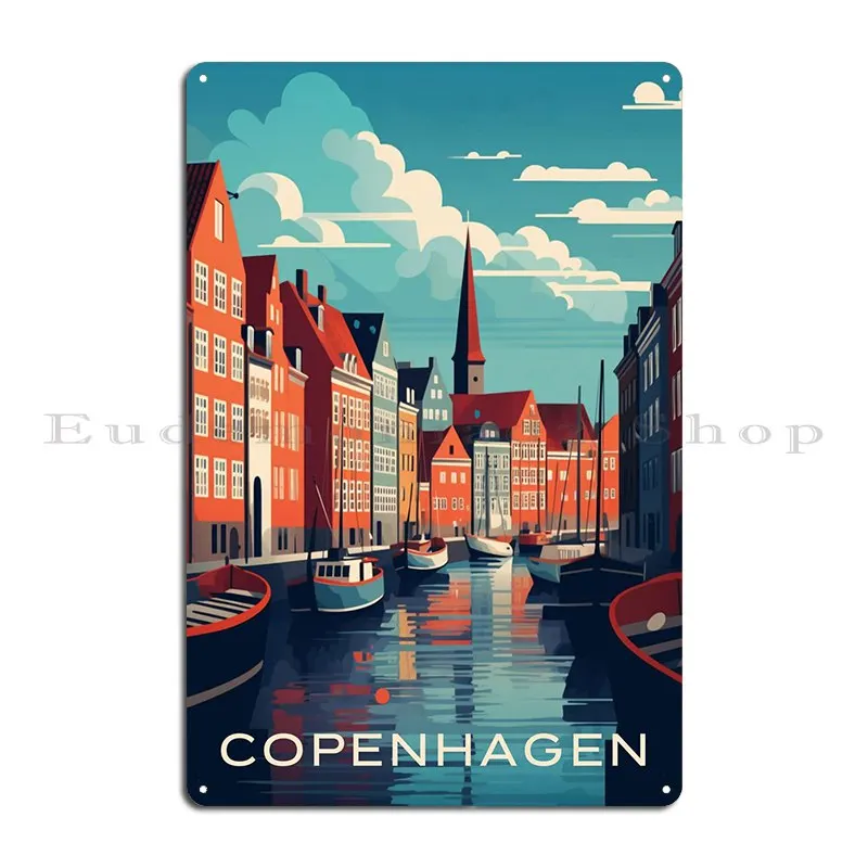 Copenhagen Metal Sign Wall Pub Designs Wall Cave Garage Wall Decor Tin Sign Poster