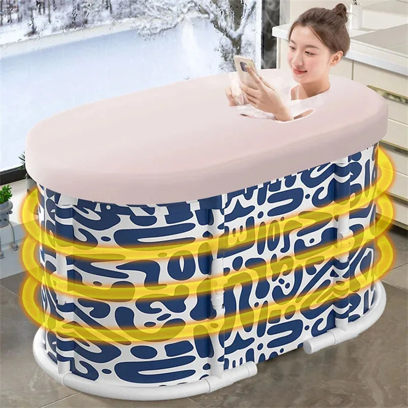 Household Bath Barrel Collapsible Bath Tub Light Portable Folding Bathtub for Adults Full Body Spa Bathtub Bathroom Furniture