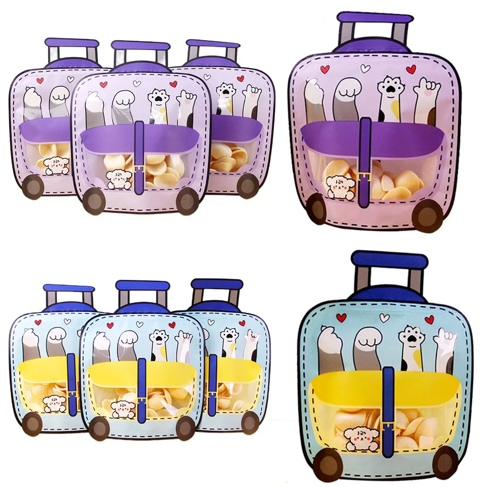 Cartoon Backpack Goodie Bags with Handle Small Plastic Ziplock Seal Bags Resealable Dog Paw Candy Bag Birthday Gift Bags 5-50pcs