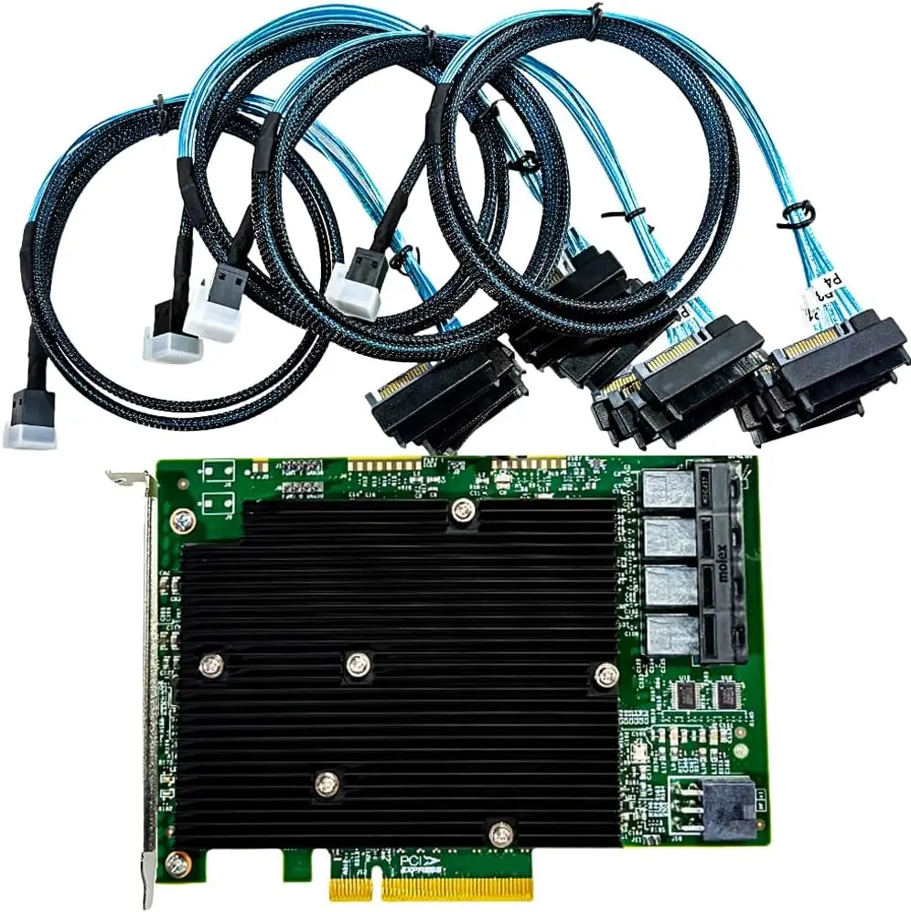 9300-16i IT Mode HBA: PCIe 3.0, 16-Port 12Gbps SAS/SATA Controller, 4x SFF-8643 Cables for ZFS/TrueNAS/unRAID