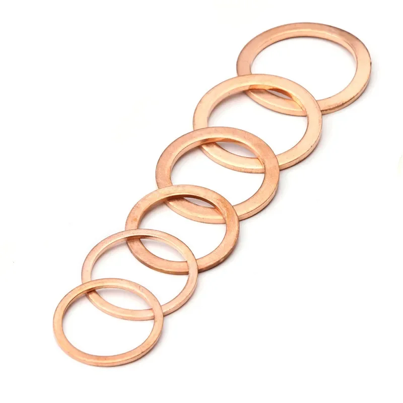 100/200/250/300/568pcs O Ring Copper Washer Gasket Set M4-M28 Flat Ring Seal For Boat Crush Flat Seal Ring Sump Plug Oil Gaskets