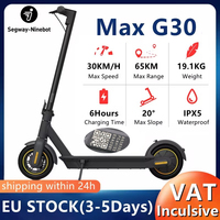 EU Stock NINEBOT Max G30 Electric Scooter Upgrade Motor 30km/h Original Ninebot By Segway G30 G30P Kickscooter 65km Skateboard