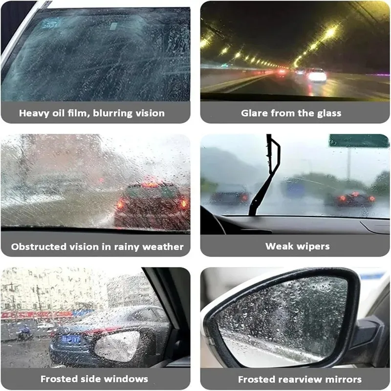 Oil Film Removal Long Lasting Waterproof Protection Car Glass Windshield Cleaner 100g Hydrophobic Rain Repellent Anti Fog