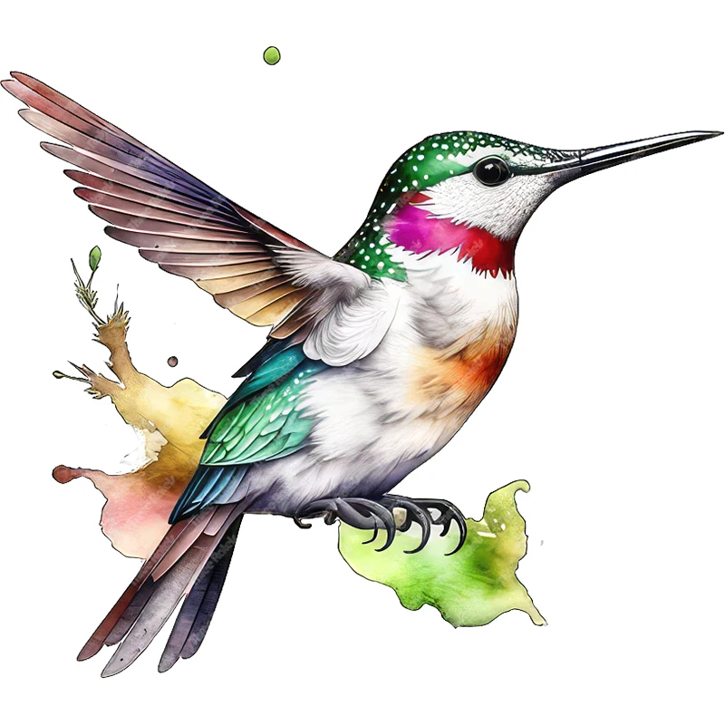 Three Ratels Beautiful hummingbird Wall stickers for home decoration toilet decals