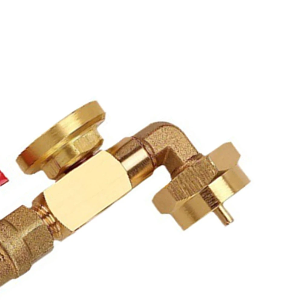 Brass Propane Refill Adapter Kit for 1 lb Tanks Includes 7 pcs Components and 3-Color Gauge for Easy Monitoring