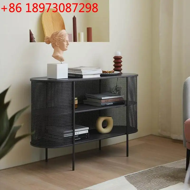 

Скандинавский обеденный боковой шкаф из кованого железа для гостиной, современный простой шкаф для хранения вещей