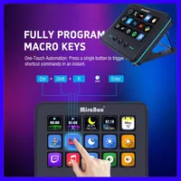Mirabox M18 V3 Stream Deck Creative Console 15 LCD Keys Deck Dock Streamdeck For Vlog Content Creation Stream Desk Controller