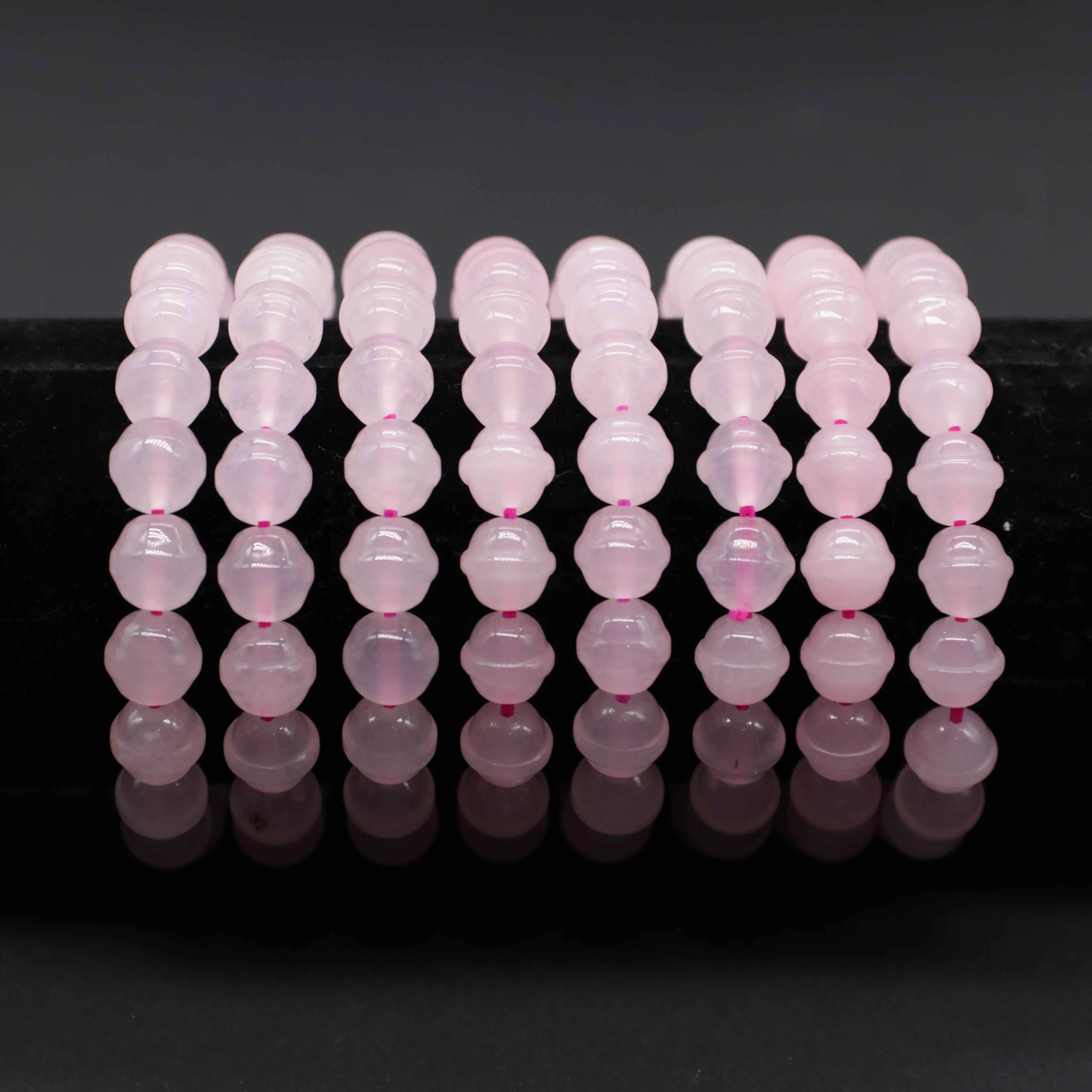 Gains 10 MM Rose Quartz UFO Beads Stretch Bracelet Friend Gift Graduation Souvenir Free Shipping