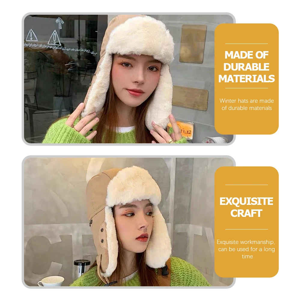 

Thickened Windproof Winter Hat for Men Women Thermal Outdoor Headgear with Foldable Ear Neck Cover for Skiing Hunting Hiking