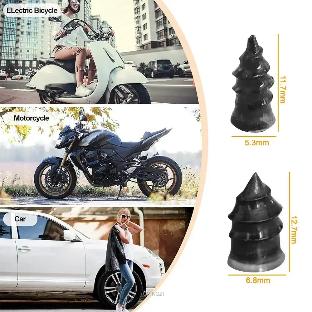 مسمار إصلاح الإطارات الفراغ للدراجات النارية والسيارات والشاحنات والدراجة البخارية وإصلاح ثقب الإطارات وأظافر مطاطية عالمية لايحتاج