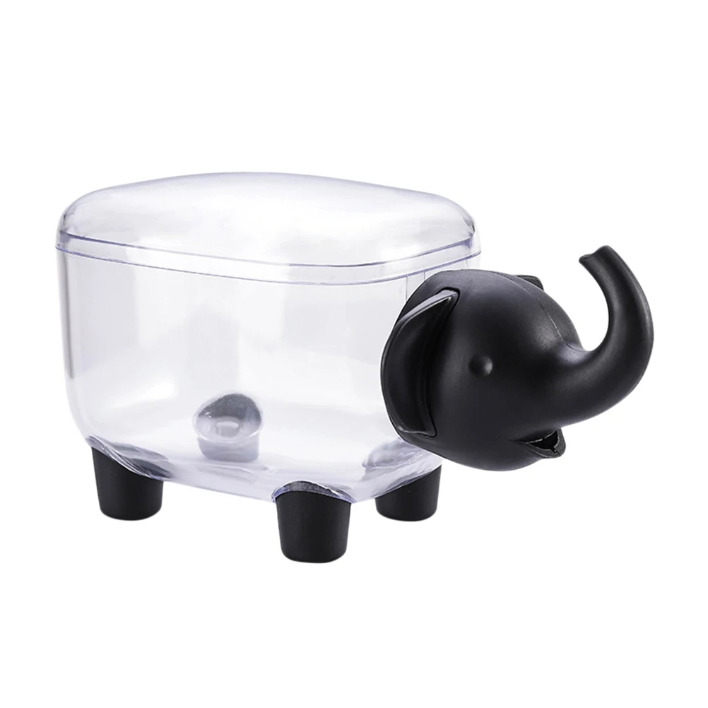 

Elephant Shape Storage Box Toothpick Holder Cotton Swab Organizer Small Plastic Container for Restaurant Home Hotel (Black)