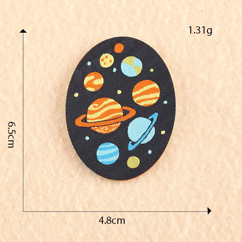 Patches Für Jacken Outdoor Thermocollant Rock Eisen Auf Kleidung 6X4 Landschaft Raum Ufo Bus Kompass Augen Kirsche Stickerei kleine – Detail 11