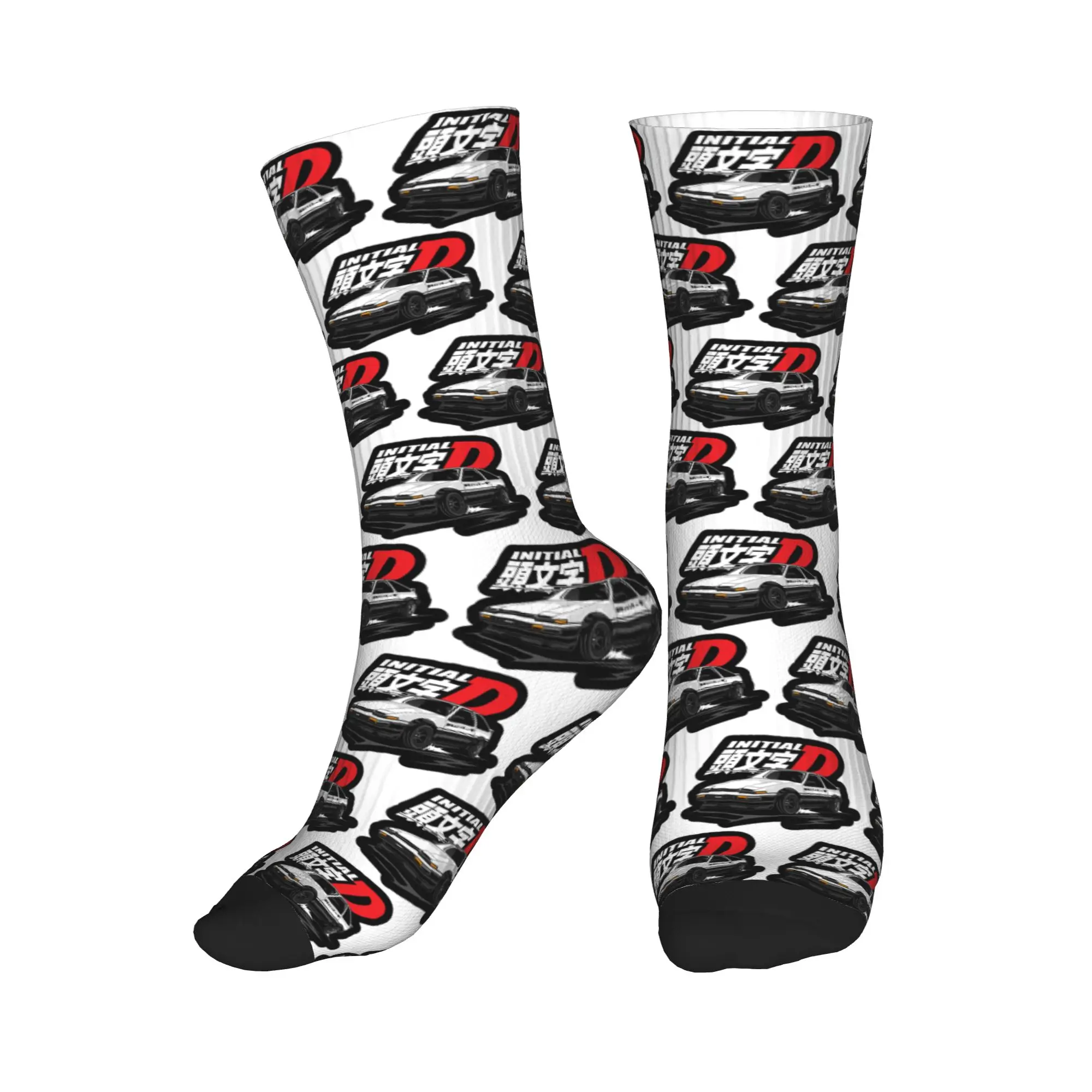 

All Seasons Anime Drift AE86 Initial D Sport Middle Tube Socks High Quality Crew Socks Hip Hop Stockings for Men Women