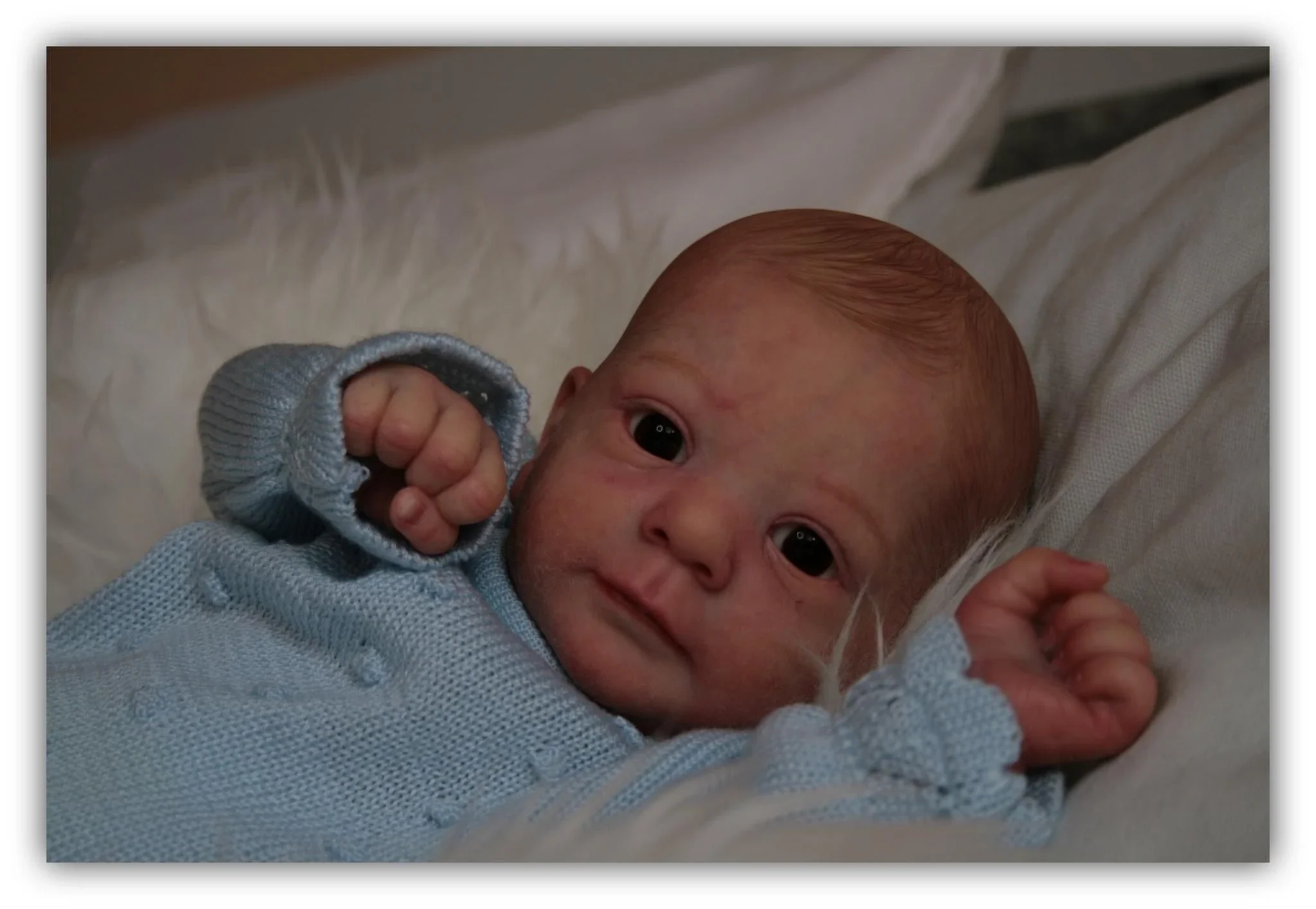 SINO-BB 19inch Soft Body Reborn Baby Doll Felicia Same as Picture Lifelike Soft Touch Newborn 3D Skin Hand-Draw Hair Visible
